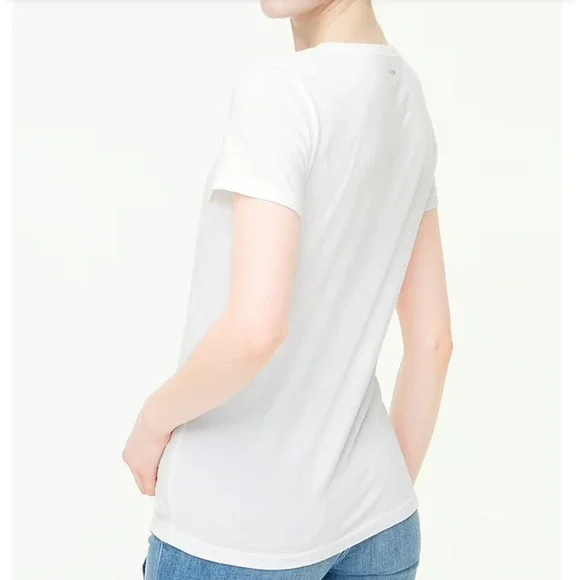 NWT J. Crew White W/Green Glitter Clover Graphic Tee - Picture 7 of 10